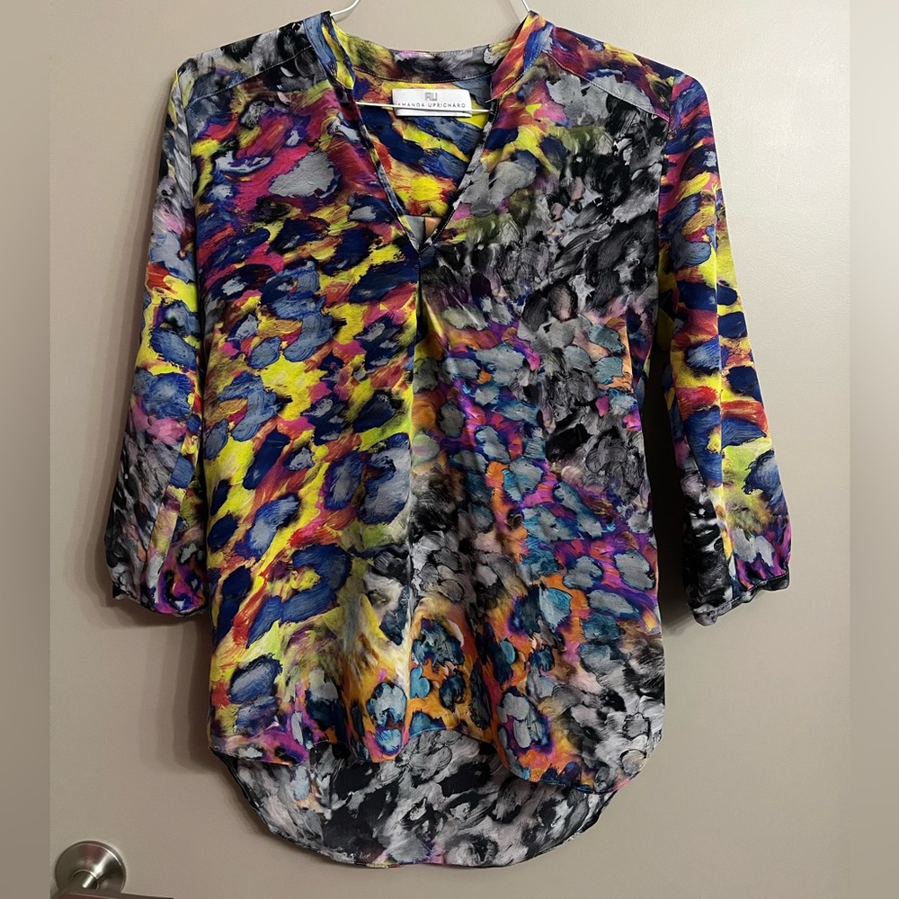 Amanda Uprichard Geo Print Blouse